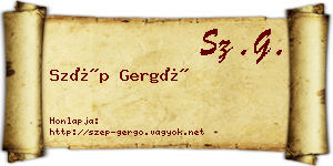 Szép Gergő névjegykártya